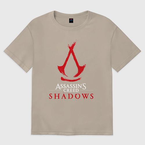 Женская футболка оверсайз Assassins creed shadows logo / Миндальный – фото 1