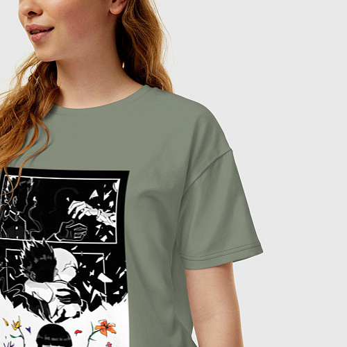 Женская футболка оверсайз Моб Психо Шигэо Кагэяма / Авокадо – фото 3