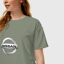 Футболка оверсайз женская Nissan logo, цвет: авокадо — фото 2