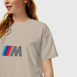 Футболка оверсайз женская BMW logo sport, цвет: миндальный — фото 2