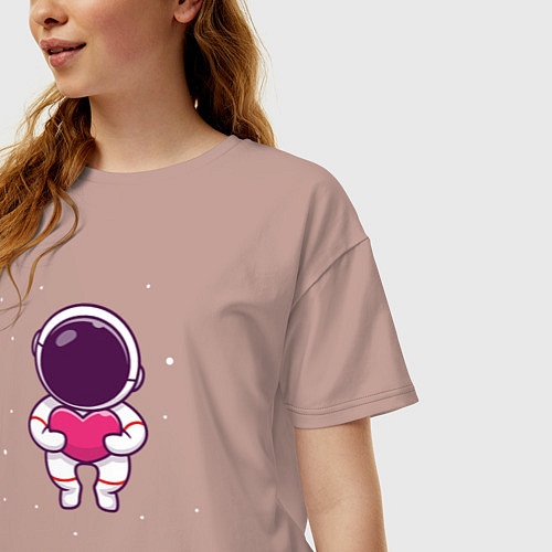 Женская футболка оверсайз Любовь в космосе / Пыльно-розовый – фото 3