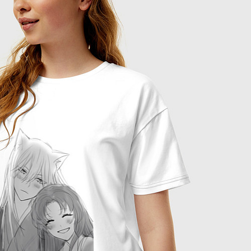 Женская футболка оверсайз Очень приятно Бог Томоэ / Белый – фото 3