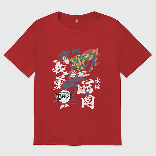 Женская футболка оверсайз Клинок рассекающий демонов Гиа / Красный – фото 1