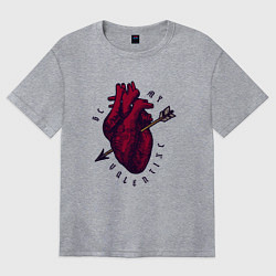 Футболка оверсайз женская Be my valentine, цвет: меланж