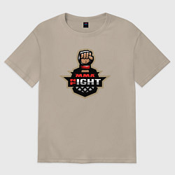 Футболка оверсайз женская MMA fight night, цвет: миндальный