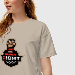 Футболка оверсайз женская MMA fight night, цвет: миндальный — фото 2
