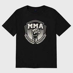 Футболка оверсайз женская Кулак MMA, цвет: черный