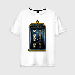 Футболка оверсайз женская Tardis Sherlock, цвет: белый