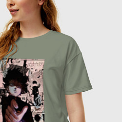 Футболка оверсайз женская Моб Психо 100 Рицу Кагэяма Шигэо Кагэяма, цвет: авокадо — фото 2