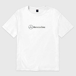 Футболка оверсайз женская Mercedes benz logo grey, цвет: белый