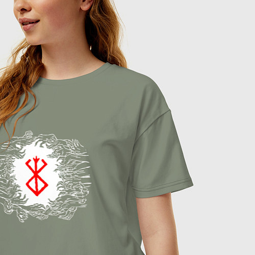 Женская футболка оверсайз Призрачные руки и метка / Авокадо – фото 3