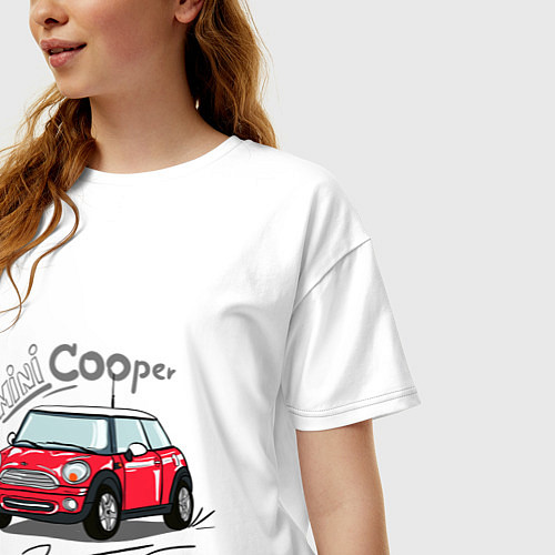 Женская футболка оверсайз Mini Cooper / Белый – фото 3