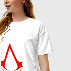 Футболка оверсайз женская Red logo of assassins, цвет: белый — фото 2