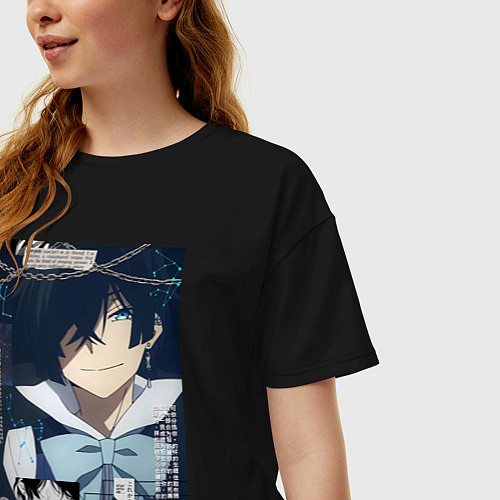 Женская футболка оверсайз Мемуары Ванитаса Ванитас вампир / Черный – фото 3