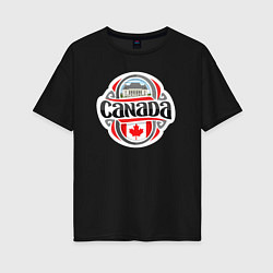 Футболка оверсайз женская Canada country, цвет: черный