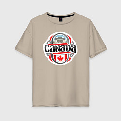 Футболка оверсайз женская Canada country, цвет: миндальный