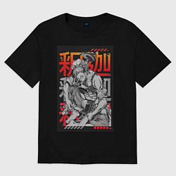 Футболка оверсайз женская Повесть о конце света Будда Древнеиндийский бог, цвет: черный