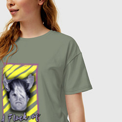 Футболка оверсайз женская A flock of seagulls band, цвет: авокадо — фото 2