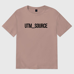 Футболка оверсайз женская Utm source, цвет: пыльно-розовый
