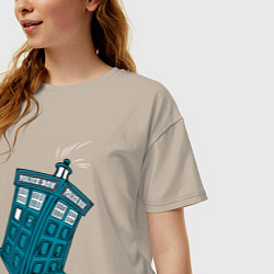 Футболка оверсайз женская Adventure tardis, цвет: миндальный — фото 2