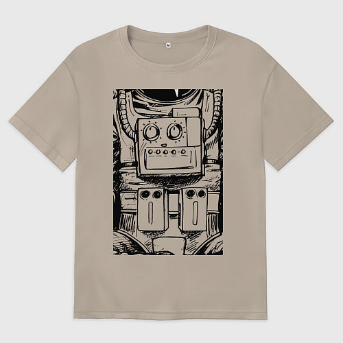 Женская футболка оверсайз В душе я астронавт / Миндальный – фото 1