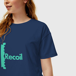 Футболка оверсайз женская Recoil - Alan from depeche mode project, цвет: тёмно-синий — фото 2