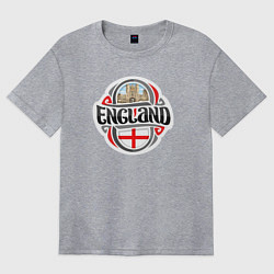 Футболка оверсайз женская England counry, цвет: меланж