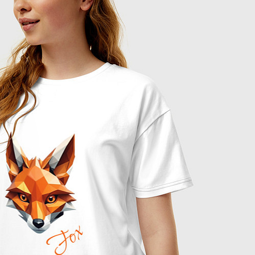 Женская футболка оверсайз Мистер лис / Белый – фото 3