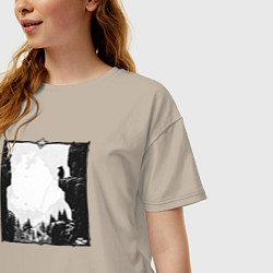 Футболка оверсайз женская Храбрый дух, цвет: миндальный — фото 2