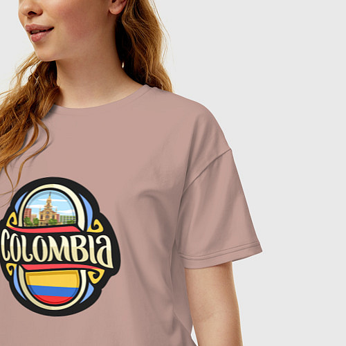Женская футболка оверсайз Columbia / Пыльно-розовый – фото 3