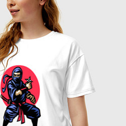 Футболка оверсайз женская Warrior ninja, цвет: белый — фото 2