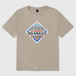 Футболка оверсайз женская Los Angeles USA, цвет: миндальный