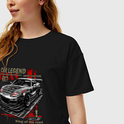 Футболка оверсайз женская Rx7 Twin turbo, цвет: черный — фото 2