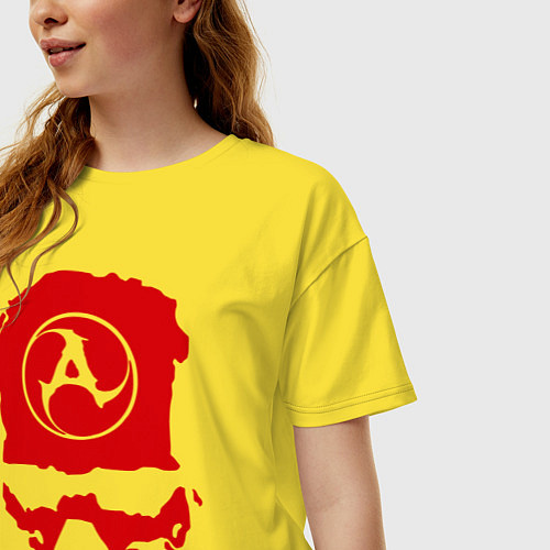 Женская футболка оверсайз Amatory Skull / Желтый – фото 3