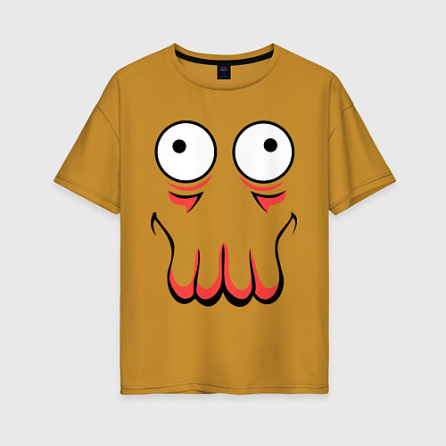 Женская футболка оверсайз John Zoidberg Face / Горчичный – фото 1