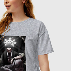 Футболка оверсайз женская Магическая битва Сукуна Рёмэн арт Король Проклятий, цвет: меланж — фото 2