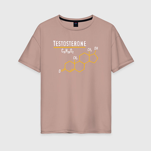 Женская футболка оверсайз Тестостерон / Пыльно-розовый – фото 1