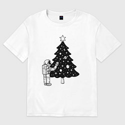 Футболка оверсайз женская Космический праздник, цвет: белый