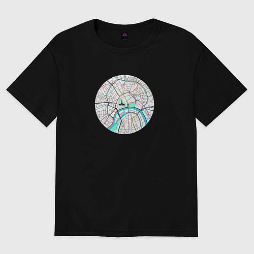 Женская футболка оверсайз Moscow center / Черный – фото 1