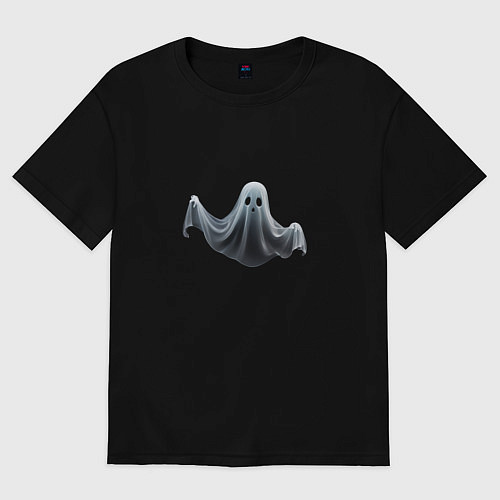 Женская футболка оверсайз Привидение Икс / Черный – фото 1