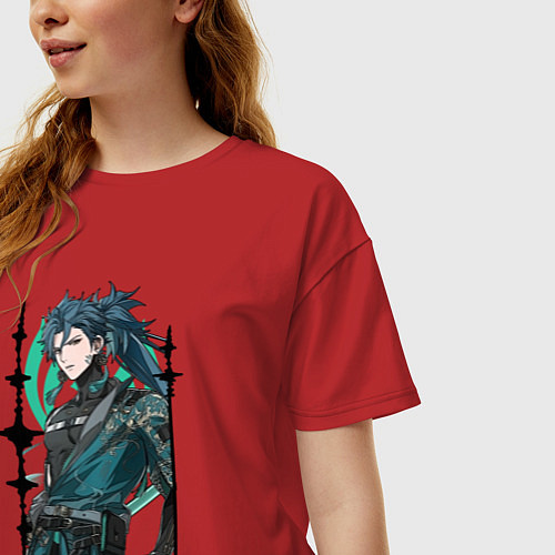 Женская футболка оверсайз Jiyan / Красный – фото 3