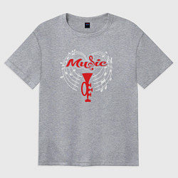 Футболка оверсайз женская Music jazz style, цвет: меланж