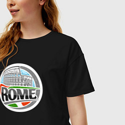 Футболка оверсайз женская Рим - Италия, цвет: черный — фото 2