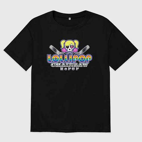 Женская футболка оверсайз Lollipop chainsaw repop logo / Черный – фото 1