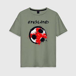 Футболка оверсайз женская Football England, цвет: авокадо