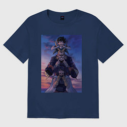 Футболка оверсайз женская Моя геройская академия Всемогущий Идзуку Мидория, цвет: тёмно-синий