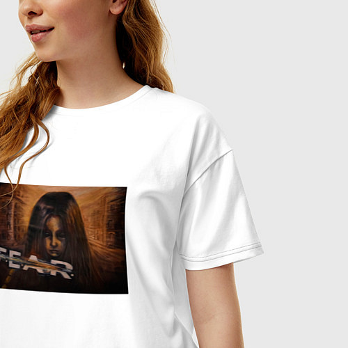 Женская футболка оверсайз Альма Вейд Fear 1 / Белый – фото 3