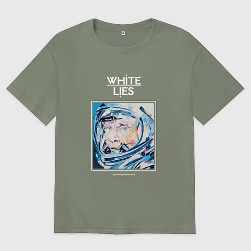 Женская футболка оверсайз White Lies - Big TV new merch / Авокадо – фото 1