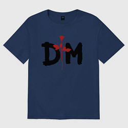 Футболка оверсайз женская Депеш мод логотип, цвет: тёмно-синий