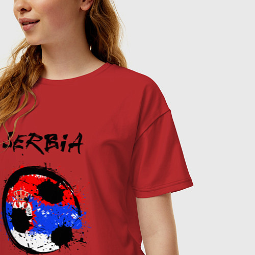 Женская футболка оверсайз Сборная - Сербия / Красный – фото 3